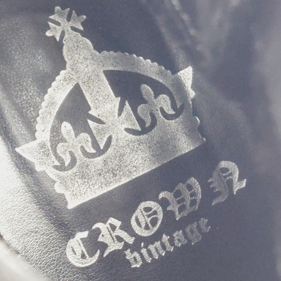 Crown Vintage Black Faux Suede Zip Up Block High Heel Ankle Booties K627 - Picture 9 of 13